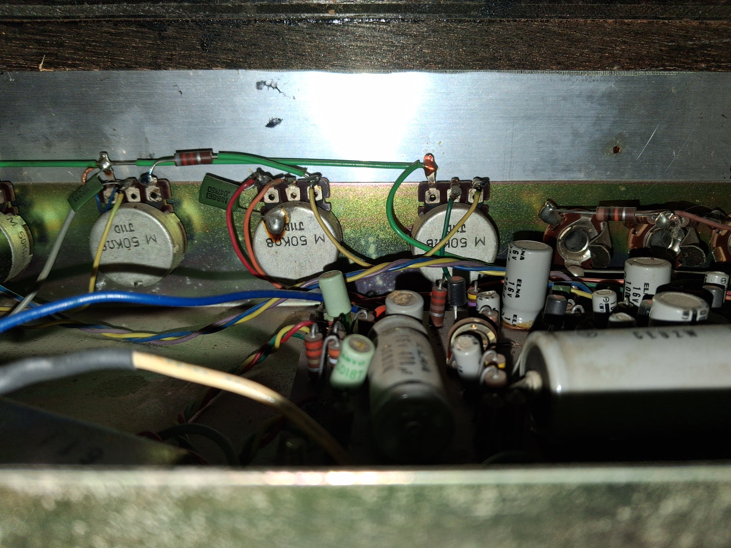 Unknown "K" Brand Solid-State Guitar Head, Japan, circa 1970, Private-Label OEM, 98% Original. Tremolo not working