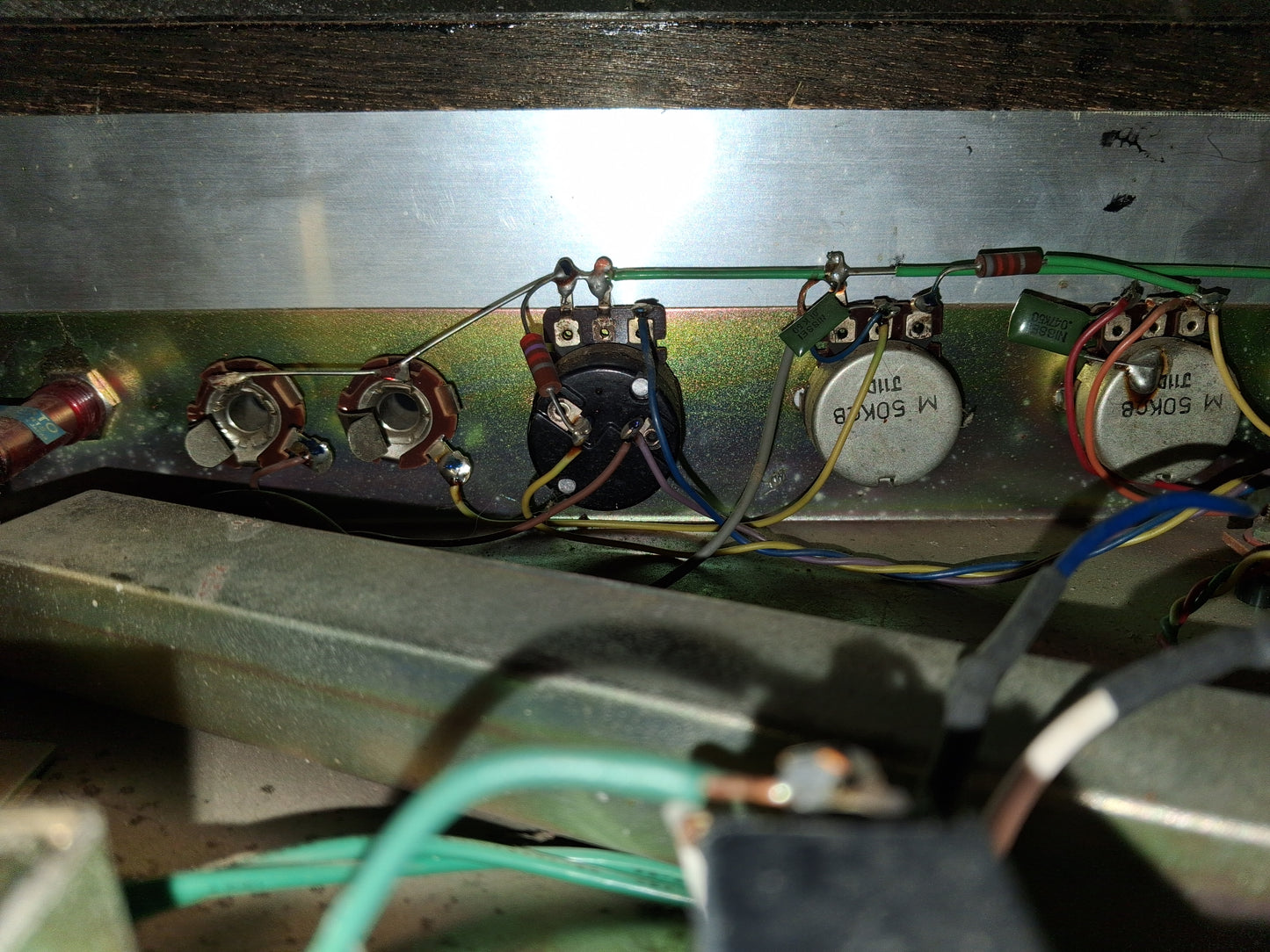 Unknown "K" Brand Solid-State Guitar Head, Japan, circa 1970, Private-Label OEM, 98% Original. Tremolo not working