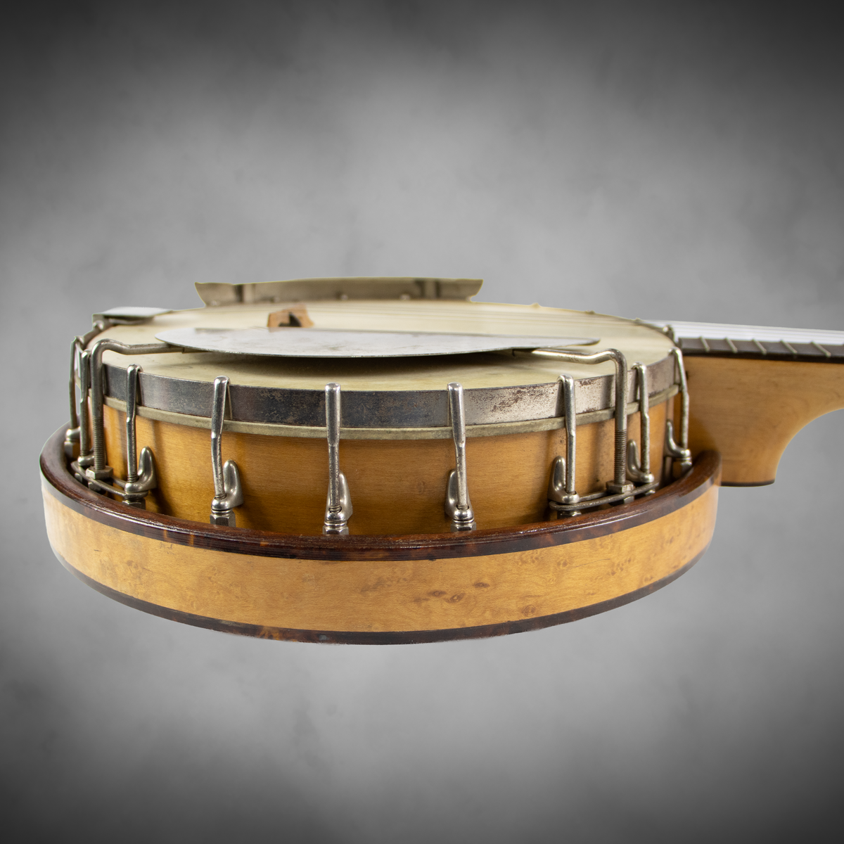 Vintage 1920s Perfacktone Tenor Banjo — Distinctive Ship-Decorated Resonator